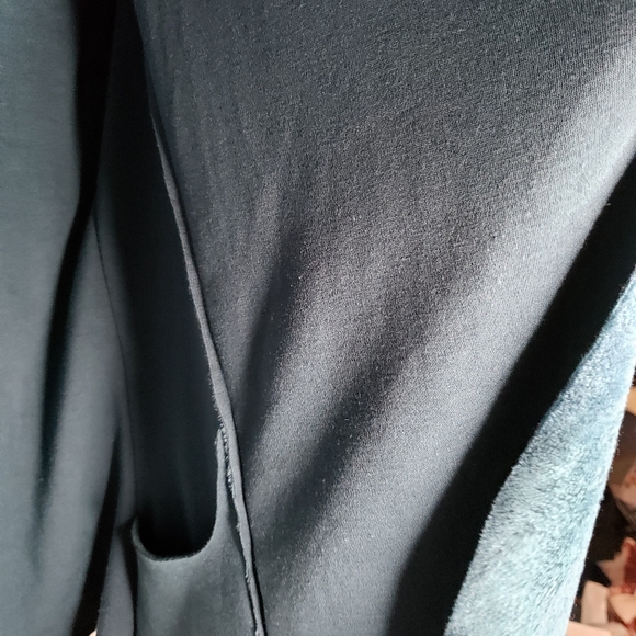 Simply Noelle Velvety Green Open Front Soft Cozy Lagen Look Cardigan sz S - Picture 6 of 7